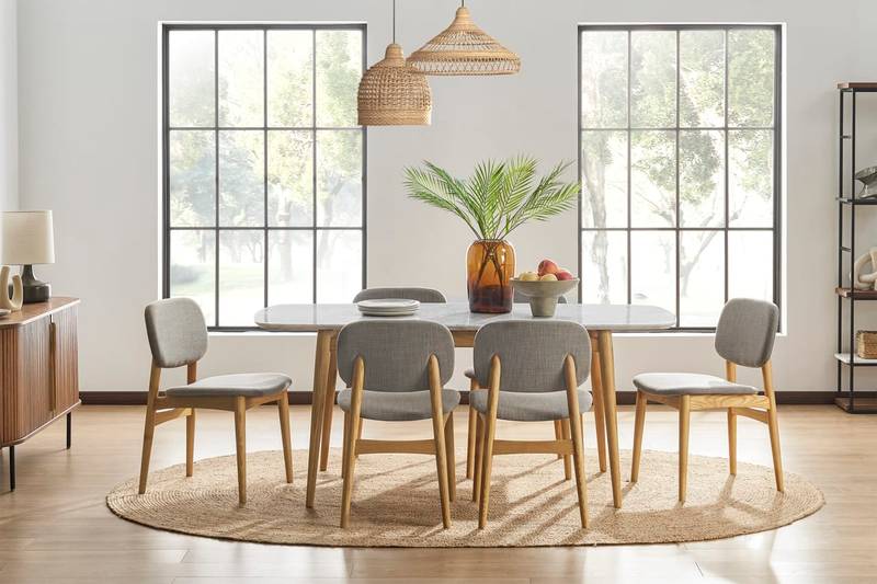 Natural Finish Wooden Dining Set – Minimalist & Premium Look